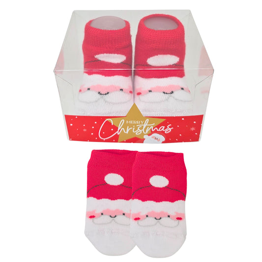 Calze Natale Neonato il primo Natale Calzini Regalo Scarpine 0-6 mesi Made in Italy ASS2