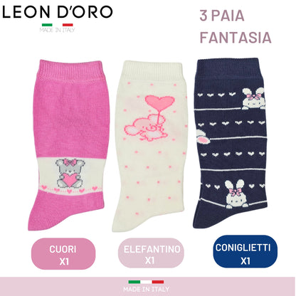 Calzini Bambina Caldo Cotone 6 Paia Gambaletti Neonato 0/6 mesi 6/12 mesi 12/18 mesi Made in Italy