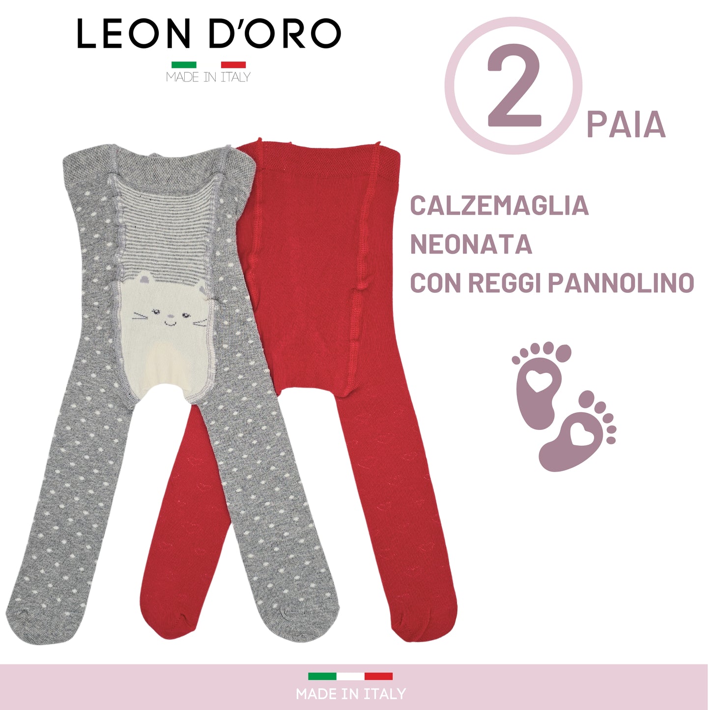 Collant Bambina Neonato Invernali Calzamaglia Bambina Caldo cotone 2 PAIA Made in Italy ASS2