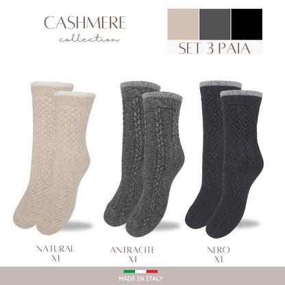 Calze Cashmere Donna Calzini Lana e Cachemire Termici Invernali Made in Italy LINKS