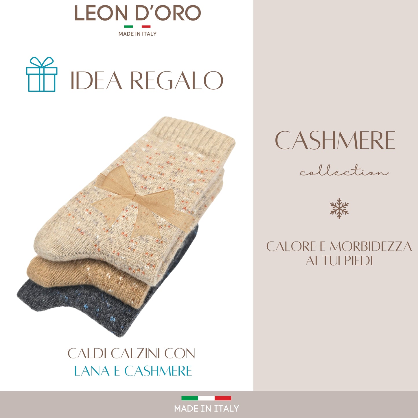 Calze Cashmere Donna Calzini Lana e Cachemire Termici Invernali Made in Italy BOTT ASS2