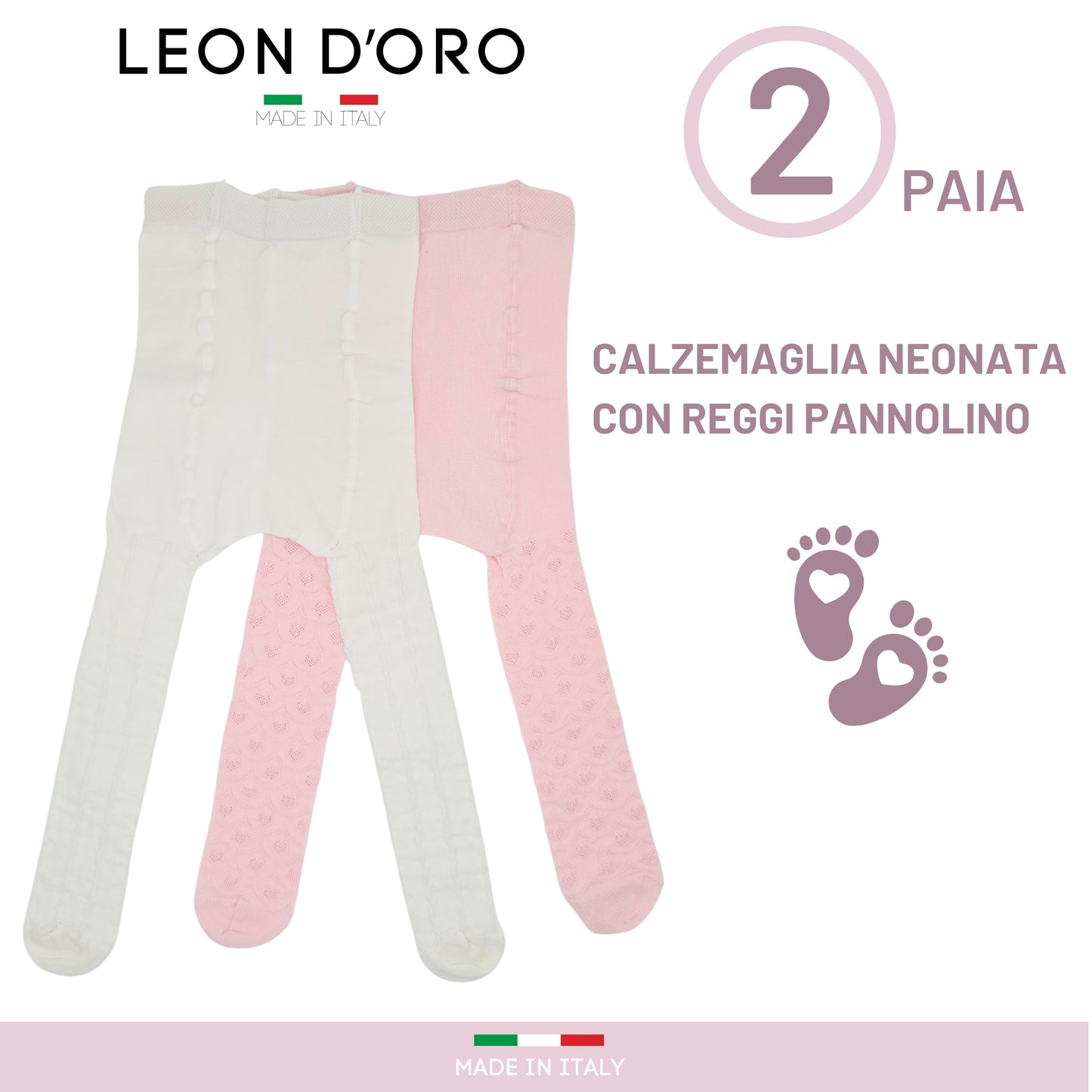 Collant Bambina Neonato Invernali Calzamaglia Bambina Caldo cotone 2 PAIA Made in Italy ASS3