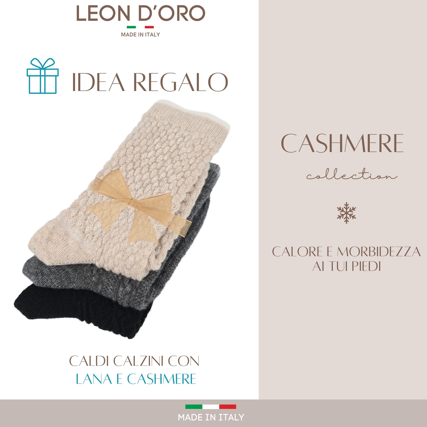 Calze Cashmere Donna Calzini Lana e Cachemire Termici Invernali Made in Italy LINKS