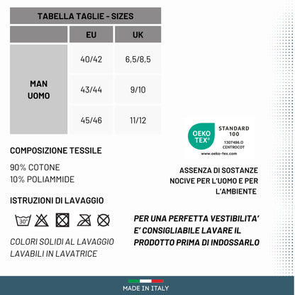 Calze Uomo Cotone Corte Liscio 6 Paia Calze Uomo Filo di Scozia Made in Italy Calzini Corti