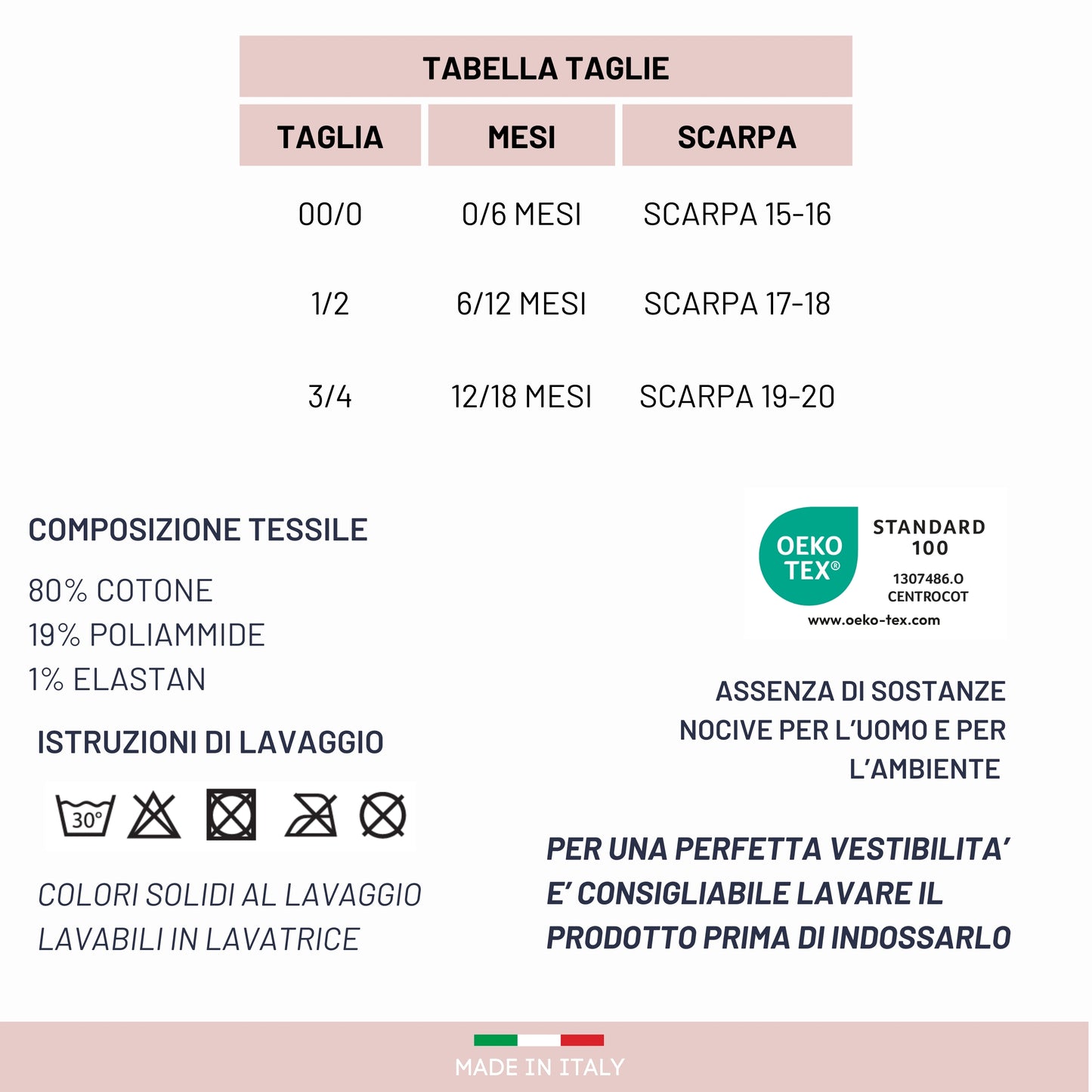 Calzini Bambina Caldo Cotone 6 Paia Calzino Invernale Neonata 0/6 mesi 6/12 mesi 12/18 mesi Made in Italy